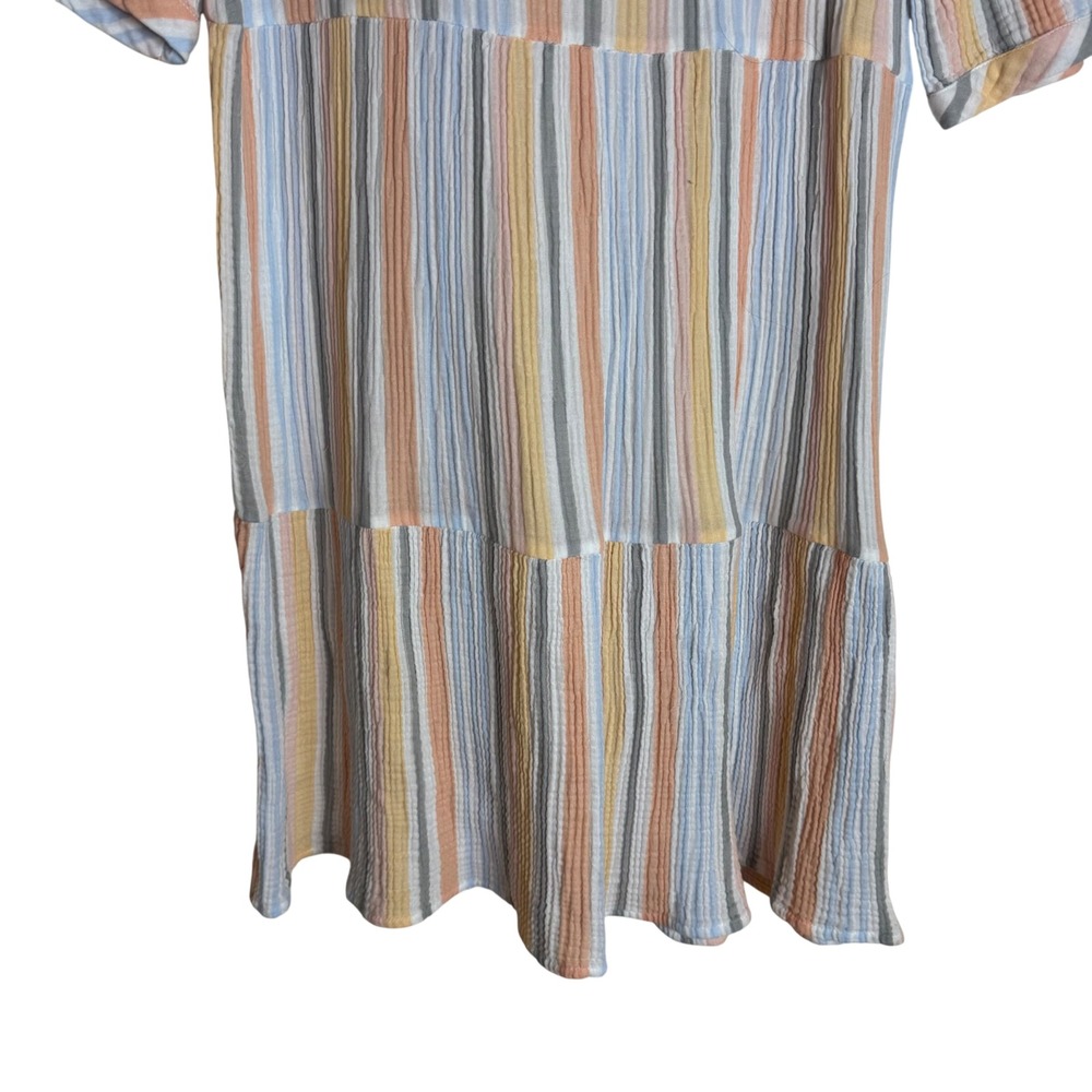 Soft Surroundings Women's Laguna Striped Gauze Tiered Midi Dress Medium - Picture 5 of 8